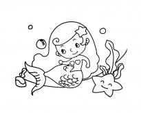 卡通美人鱼简笔画图片