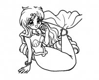 卡通美人鱼简笔画图片