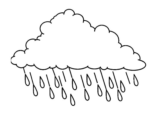 下雨的云朵简笔画图片