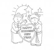 小朋友过年简笔画图片