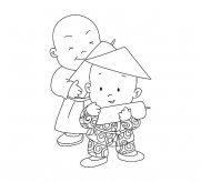 两个小和尚简笔画图片