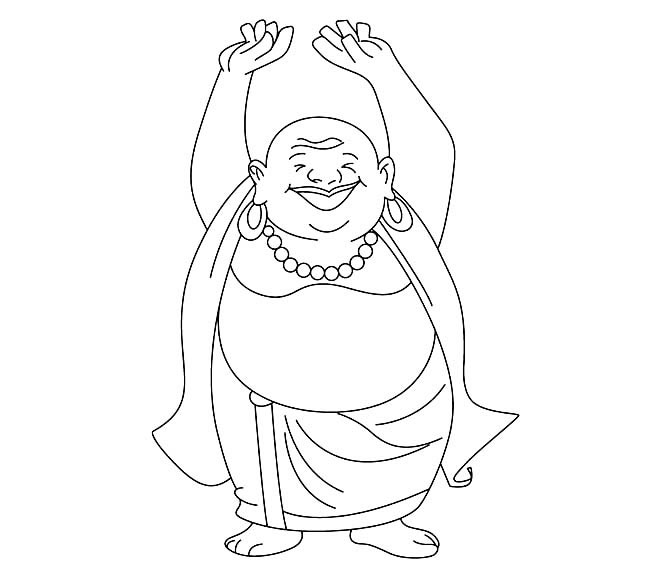 大肚和尚简笔画图片