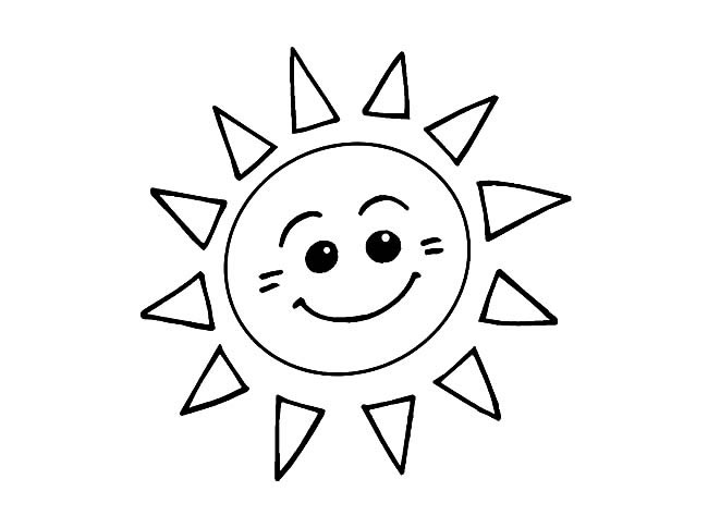 卡通太阳笑脸简笔画图片