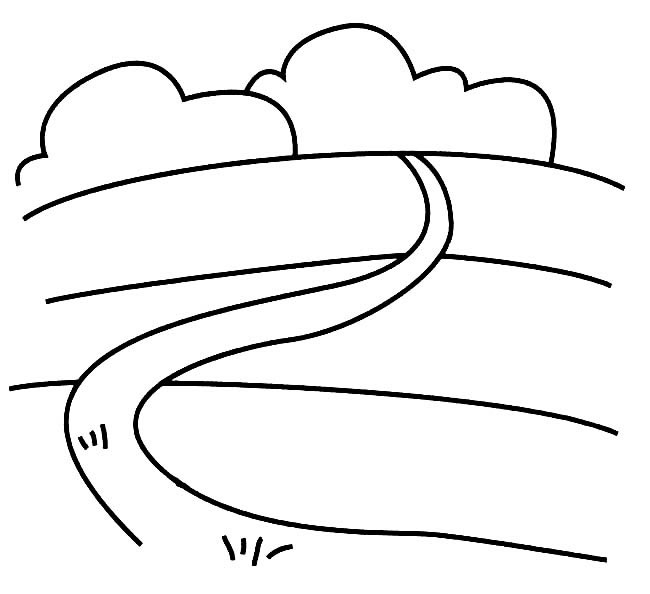 乡间的小路简笔画图片