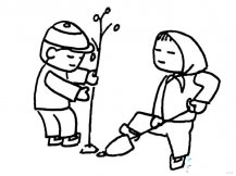 儿童植树节简笔画图片