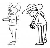 2位成人女性简笔画图片