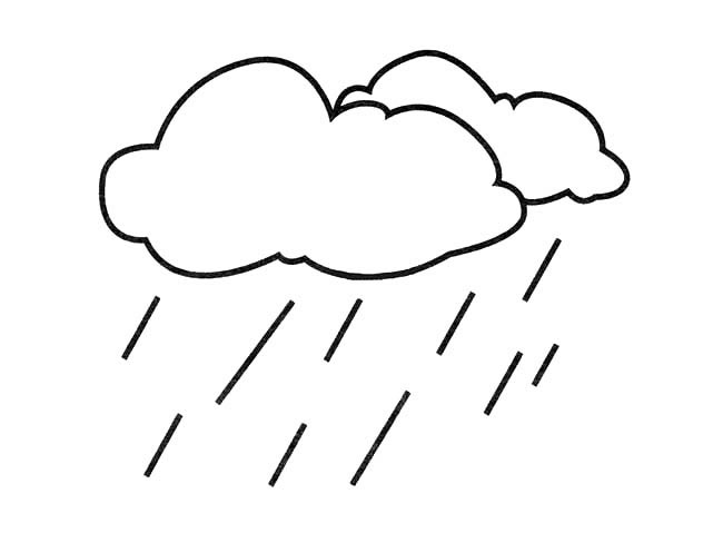 下雨的云朵简笔画图片