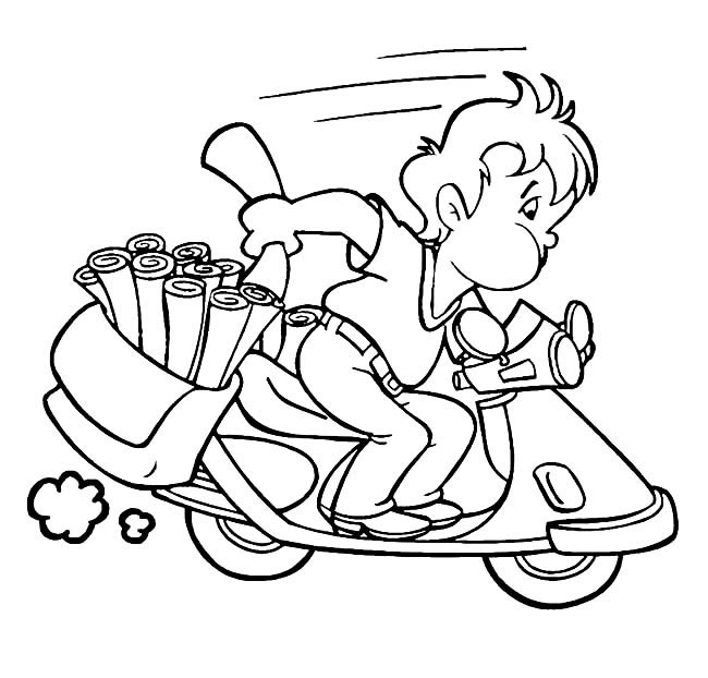 送报纸的帅哥简笔画图片