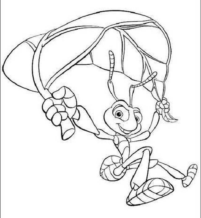 用树叶当降落伞的蚂蚁简笔画