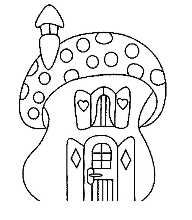 蘑菇房子简笔画步骤图片大全