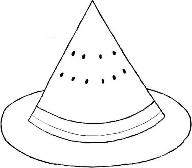 一片西瓜简笔画步骤图片大全