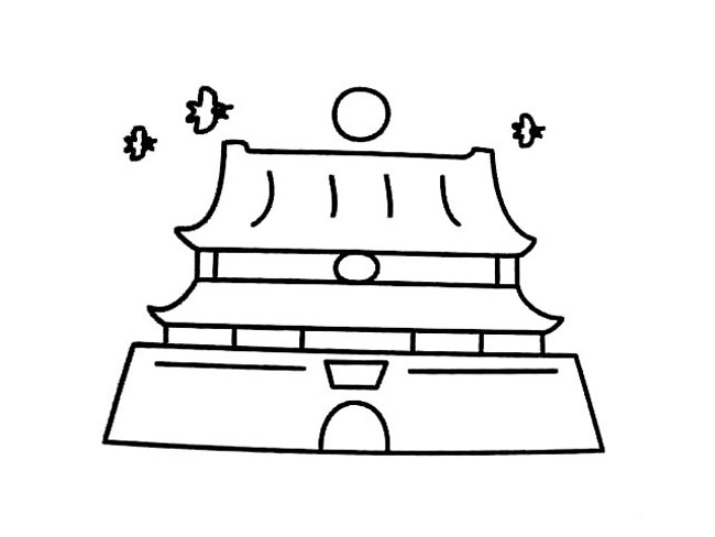天安门简笔画步骤图片大全