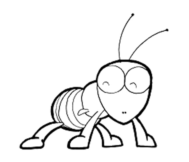 蚂蚁简笔画步骤图片大全