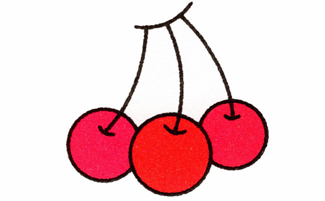 樱桃简笔画步骤图片大全