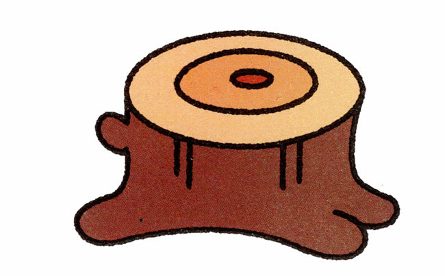 树桩简笔画步骤图片大全