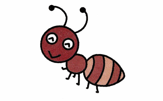 蚂蚁昆虫简笔画步骤图片大全