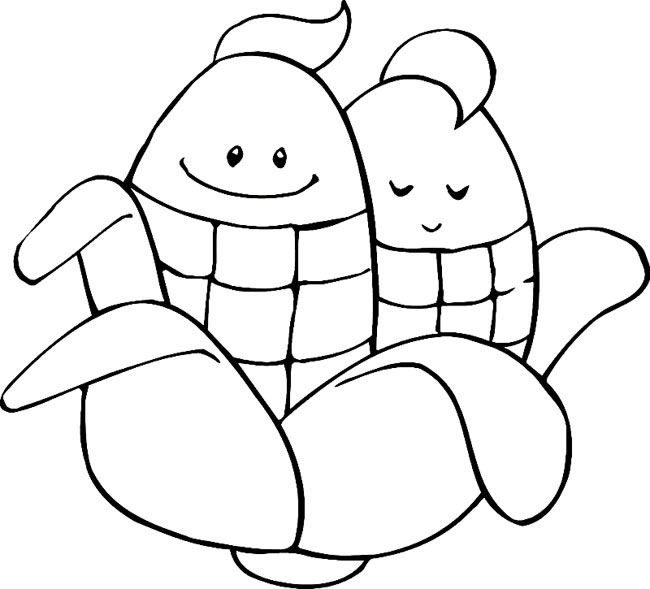 卡通玉米蔬菜简笔画步骤图片大全