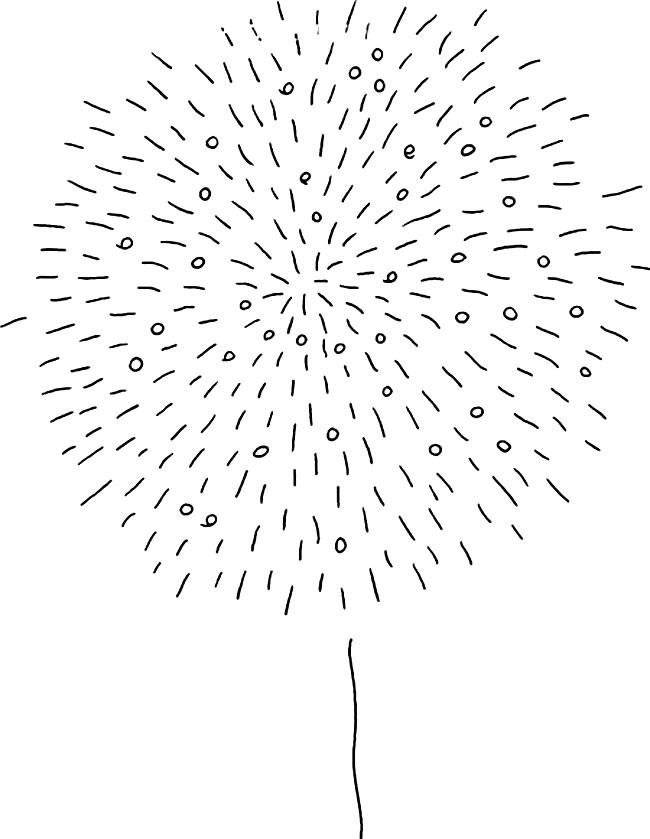 礼炮烟花风景简笔画步骤图片大全