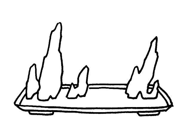 假山盘景风景简笔画步骤图片大全