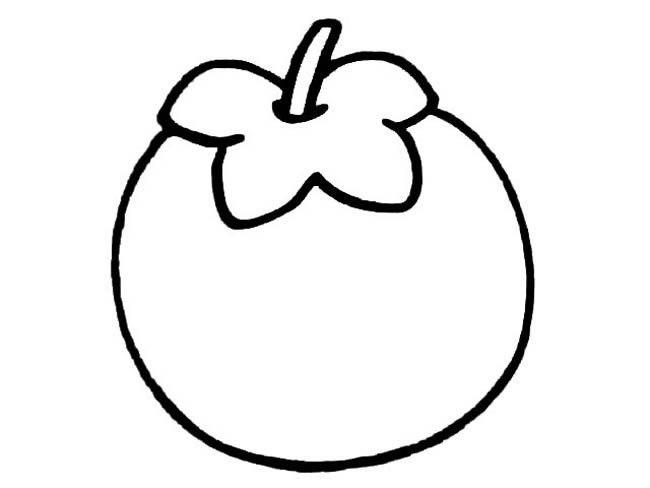 柿子水果简笔画步骤图片大全