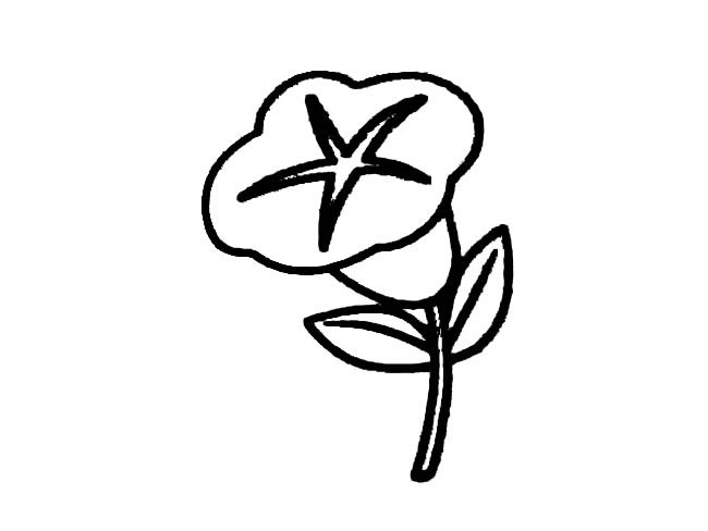 一朵牵牛花植物花简笔画步骤图片大全