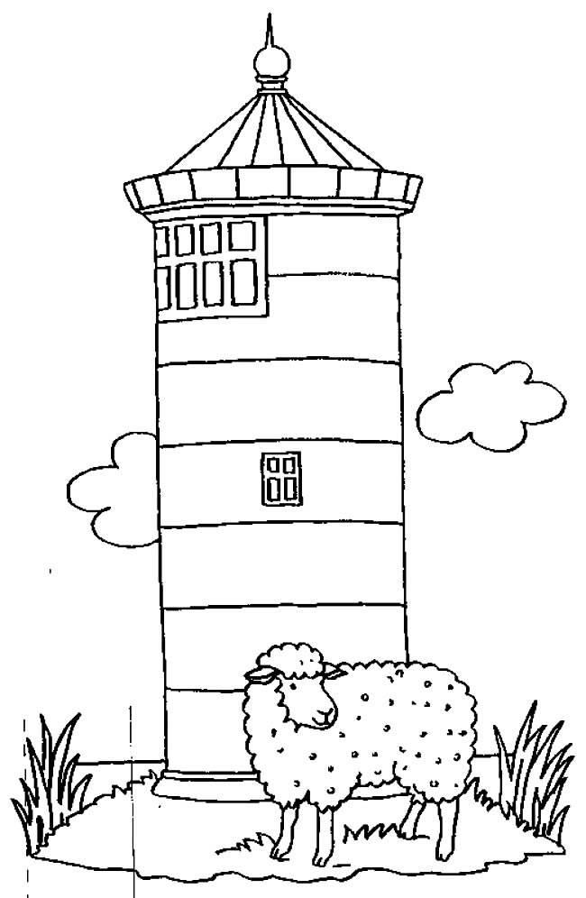 灯塔建筑简笔画步骤图片大全六
