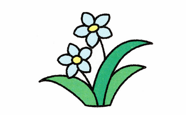 水仙花植物花简笔画步骤图片大全二