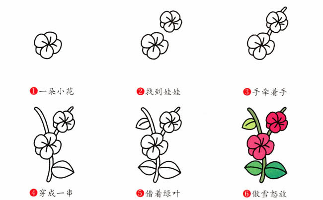 梅花植物花简笔画步骤图片大全二