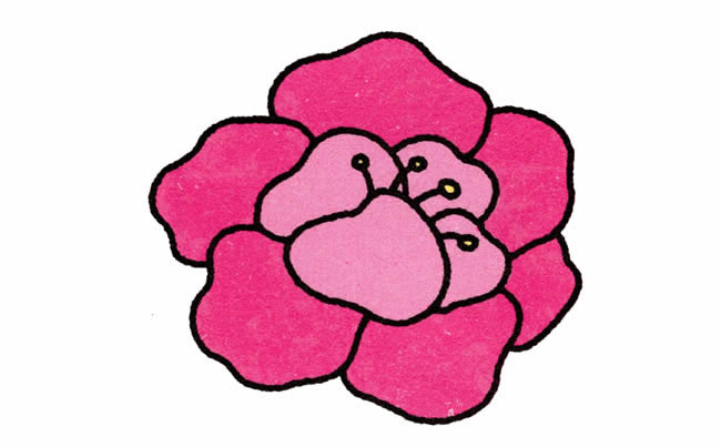 牡丹花植物花简笔画步骤图片大全