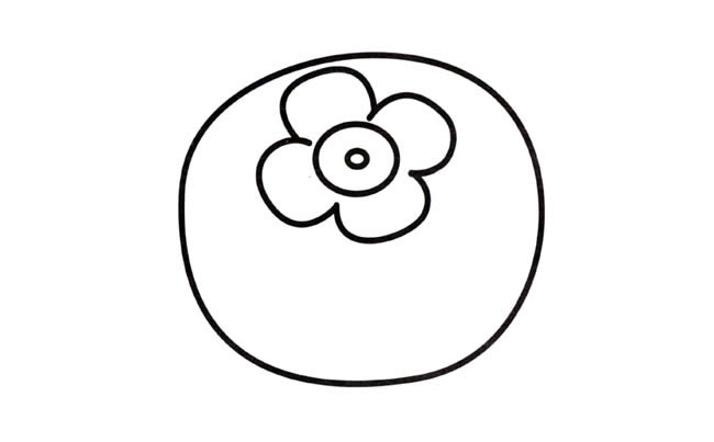 柿子水果简笔画步骤图片大全