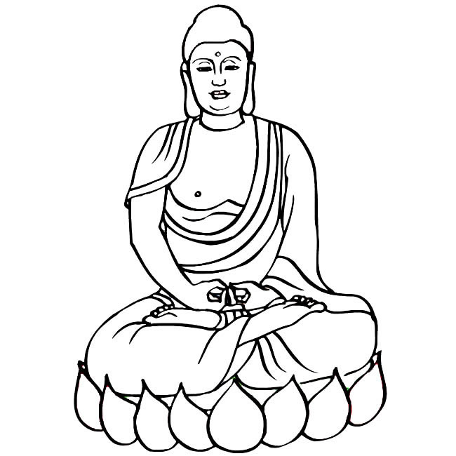 佛祖人物简笔画步骤图片大全