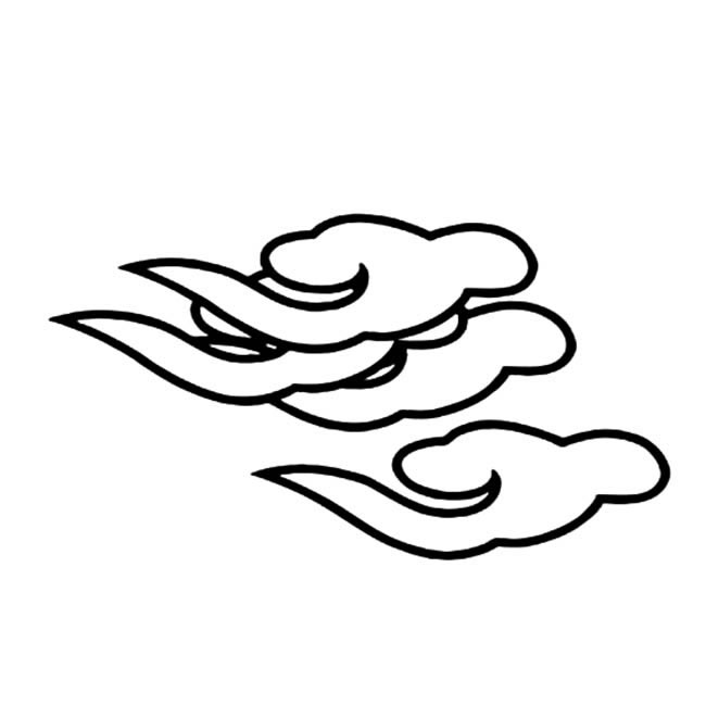 祥云风景简笔画步骤图片大全