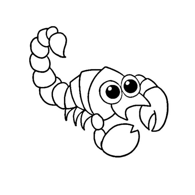 蝎子昆虫简笔画步骤图片大全