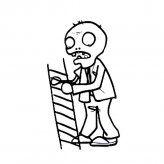 扶梯僵尸游戏人物简笔画步骤图片大全