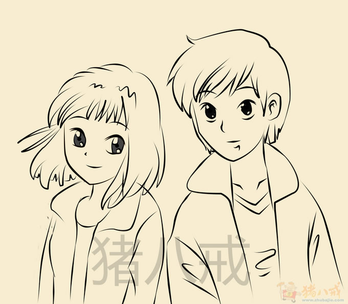 情人节简笔画图片 2.14情人节浪漫情侣简笔画