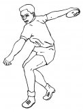 掷铁饼运动员简笔画简单画法图片