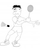 男孩打羽毛球简笔画