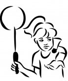 女生打羽毛球简笔画怎么画