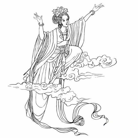 嫦娥奔月简笔画
