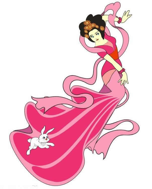 彩色嫦娥简笔画图片大全