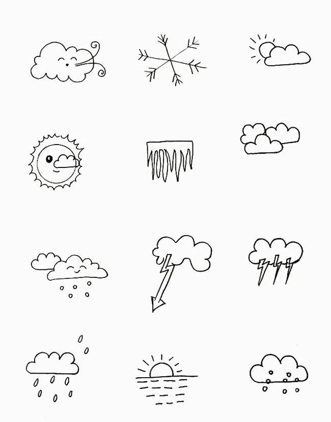 天气简笔画图片大全