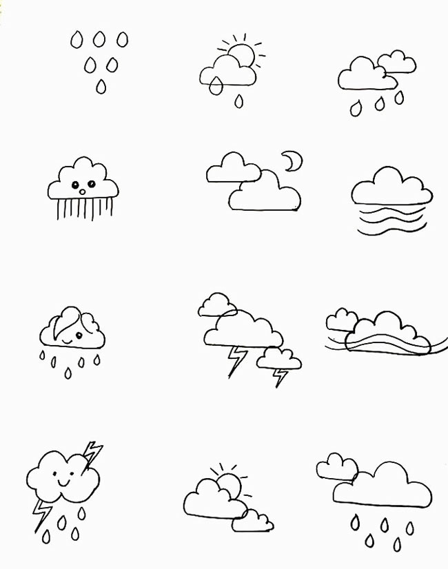 天气简笔画图片大全