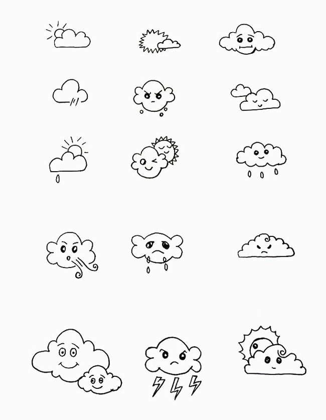 天气简笔画图片大全