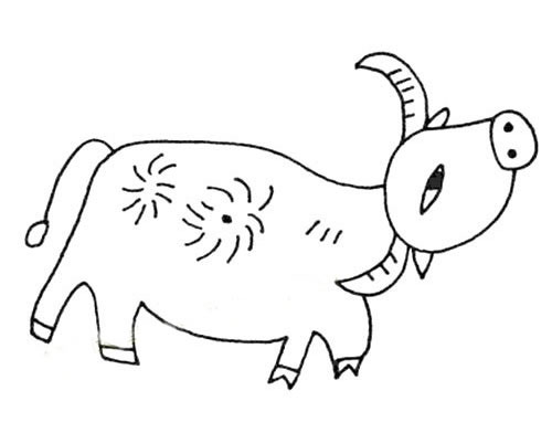 漂亮的水牛简笔画图片