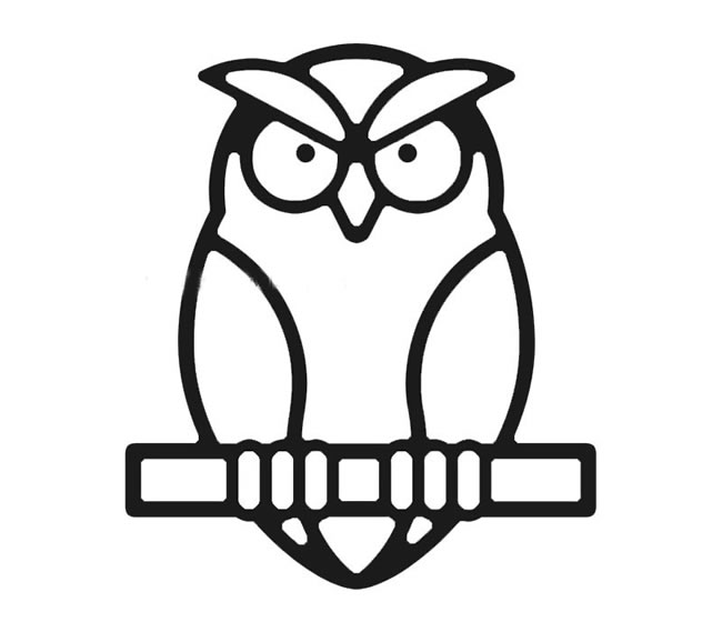 树枝上的猫头鹰简笔画 猫头鹰站在树上简笔画