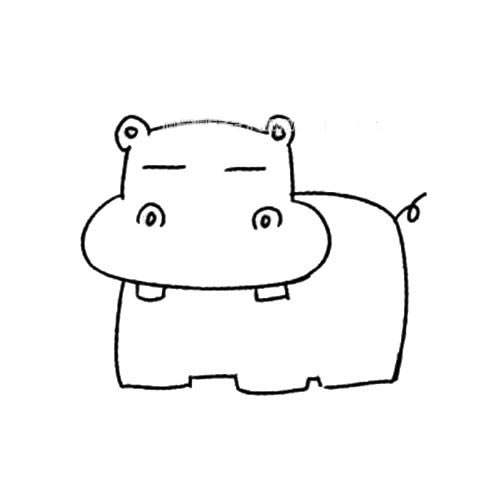 卡通河马简笔画图片