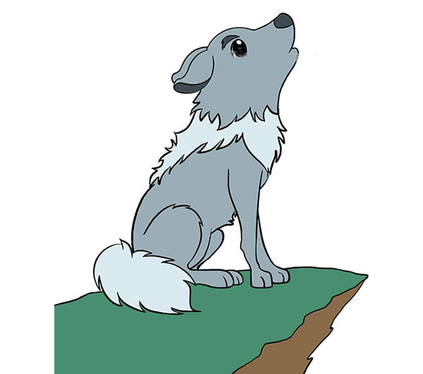 小狼简笔画图片1