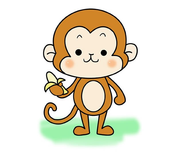 小猴子简笔画步骤图