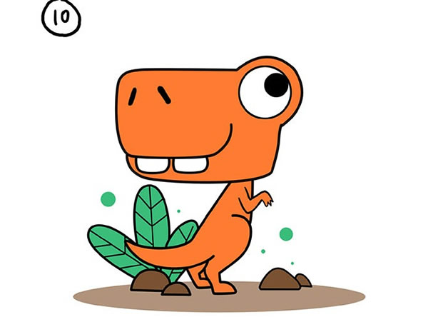 卡通恐龙简笔画步骤图解