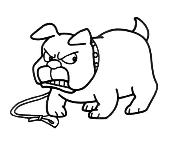 凶狠的恶狗简笔画图片